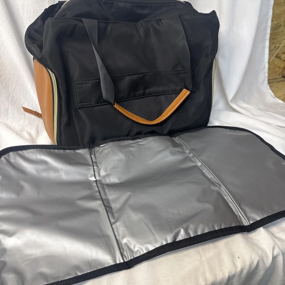 Mommore Baby Bottle Diaper Large Travel Stroller Bag Unisex Black Brown Classic